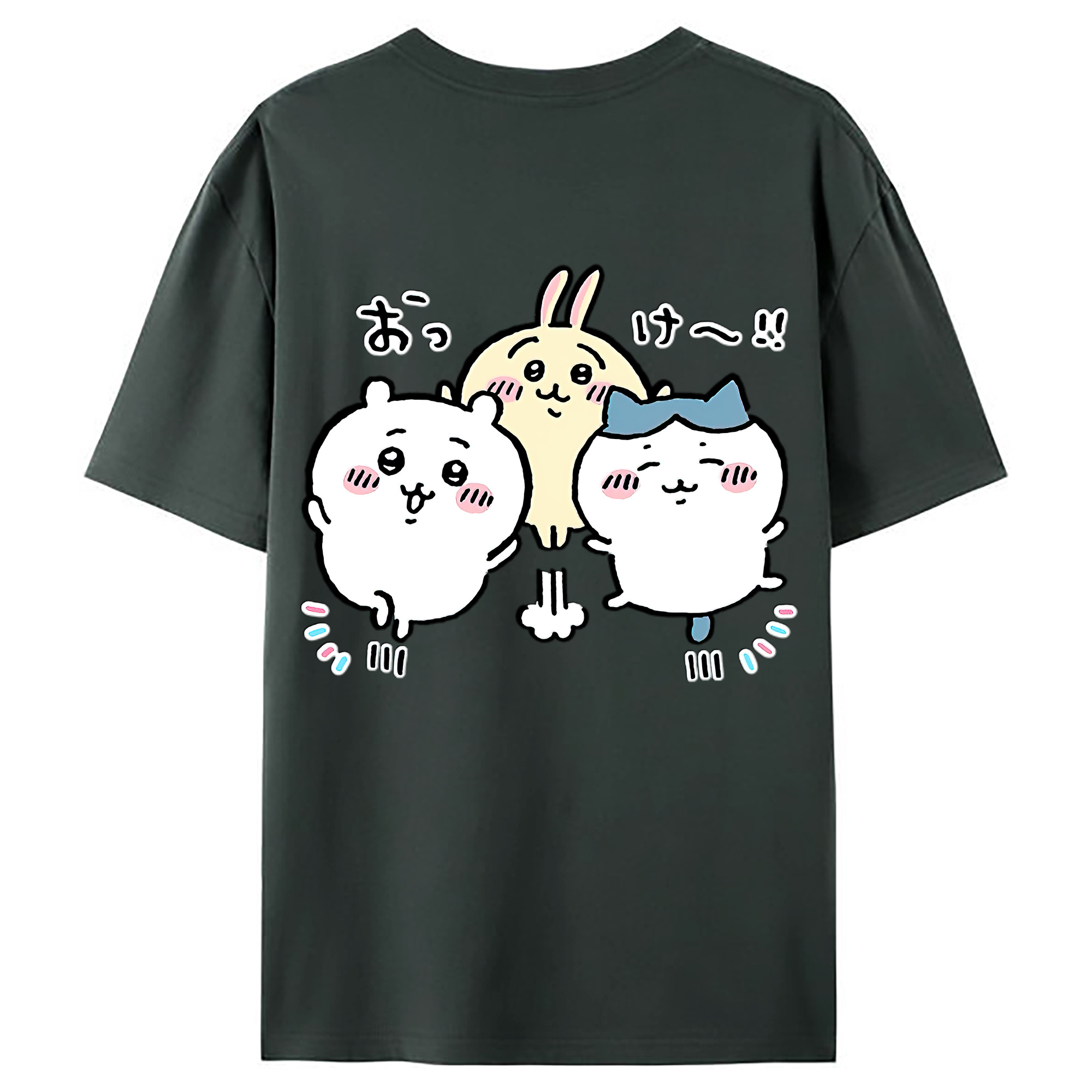 （画像用） ちいかわ ちいかわ Chii-kawa chiikawa 綿100％ メンズ半袖Tシャツ（バックプリント） 通気性